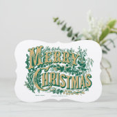  Victoriaans Tijdperk Vrolijke Kerstkleur Feestdagenkaart (Staand voorkant)