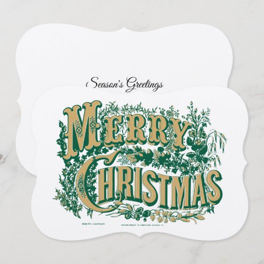 Victoriaans Tijdperk Vrolijke Kerstkleur Feestdagenkaart (Voorkant / Achterkant)