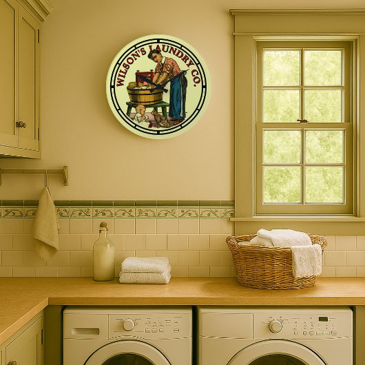 Victoriaans Tijdperk Wasserij Teken Grote Klok