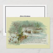 Victoriaans tijdperk winterlandschap Kerstmis Feestdagenkaart (Voorkant / Achterkant)