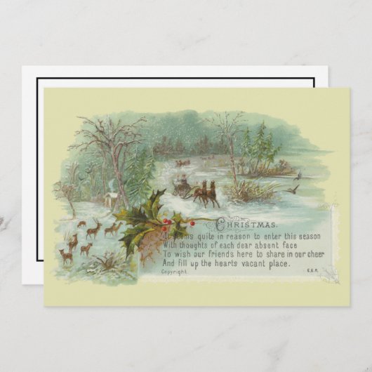 Victoriaans tijdperk winterlandschap Kerstmis Feestdagenkaart (Voorkant / Achterkant)