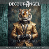 Victoriaans tijger -Decoupage- Tissuepapier