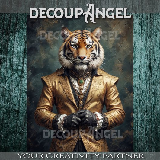 Victoriaans tijger -Decoupage- Tissuepapier