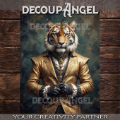 Victoriaans tijger -Decoupage- Tissuepapier