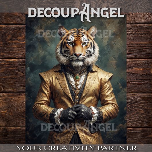 Victoriaans tijger -Decoupage- Tissuepapier