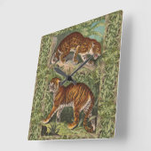  Victoriaans tijger en luipaard Vierkante Klok (Hoek)