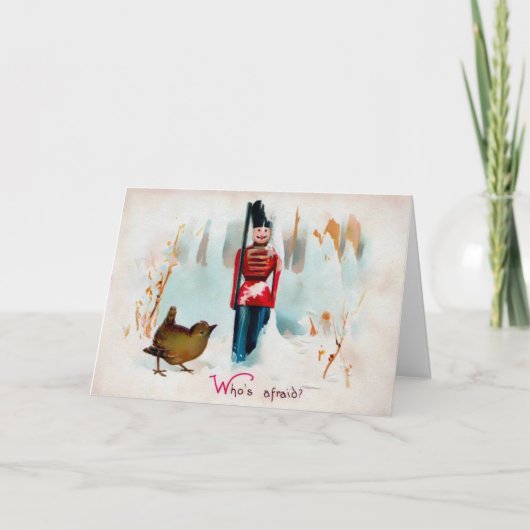  Victoriaans Tin Soldaat-kerstkaart Feestdagen Kaart (Voorkant)