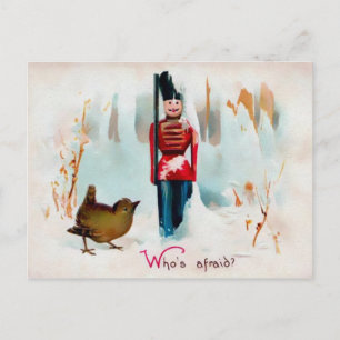 Victoriaans Tin Soldaat Kerstmis Briefkaart