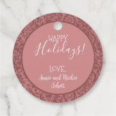 Victoriaans tinten van Mauve Floral Bedankjes Labels (Achterkant)