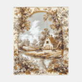  Victoriaans Toile Country Scene Fleece Deken (Voorkant)