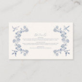 Victoriaans Toile Frans Blauw Classic Bruiloft Informatiekaartje (Voorkant)