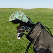 Victoriaans Toile Rococo Floral Sage Groene Initia Golfheadcover (Insitu)