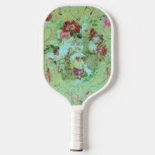 Victoriaans Toile Rococo Floral Sage Groene Initia Pickleball Paddle (Achterkant)
