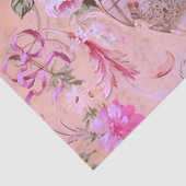 Victoriaans Toile Rococo Style Bloemen Roze Decoup Tissuepapier (Detail)