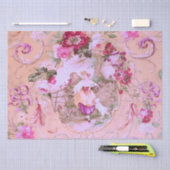 Victoriaans Toile Rococo Style Bloemen Roze Decoup Tissuepapier (Craft)