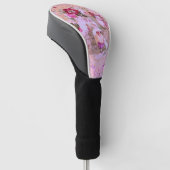 Victoriaans Toile Rococo Style Bloemen Roze Initia Golfheadcover (Schuin)