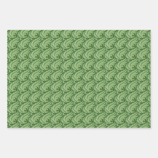 Victoriaans toon op het Tone Acanthus Pattern Inpakpapier Vel (Voorkant 2)