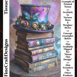 Victoriaans Top Hat & Antiek Boeken CZ5R Decoupage Tissuepapier