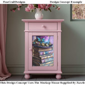 Victoriaans Top Hat & Antiek Boeken CZ5R Decoupage Tissuepapier