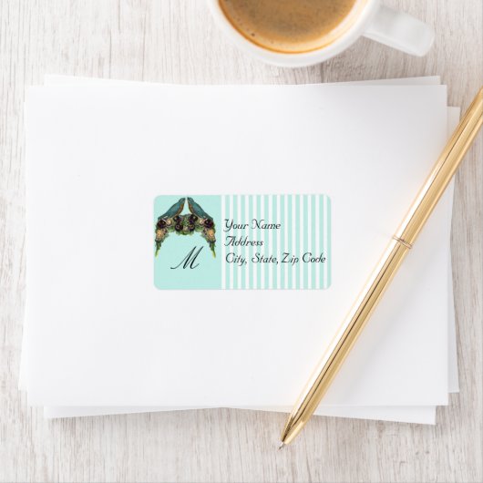 Victoriaans Tortelduifjes Adresetiketten Etiket (Insitu)