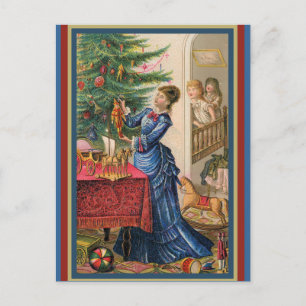 Victoriaans Trade Kaart Moeder Decorating Tree