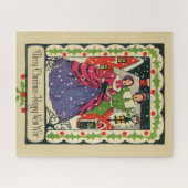 Victoriaans traditionele kerstgarb-retro Legpuzzel (Horizontaal)