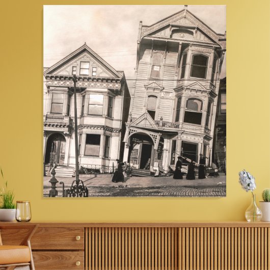 Victoriaans tragedie - San Francisco 1906 Canvas Afdruk (Insitu (Woonkamer))