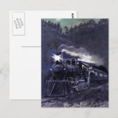 Victoriaans treinen van de magische-stoommotor briefkaart (Voorkant / Achterkant)