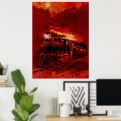 Victoriaans treinen van de magische-stoommotor poster (Thuiskantoor)