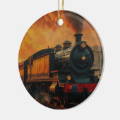 Victoriaans treinreis - Steampunk stoomtrein Keramisch Ornament (Links)