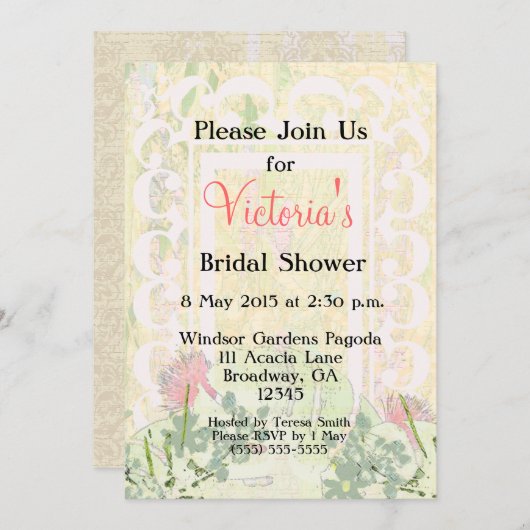  Victoriaans Tropische Bridal Partij - Kaart (Voorkant / Achterkant)