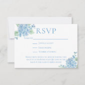Victoriaans Tuin Blauwe Hydrangea Wedding Website RSVP Kaartje (Voorkant)