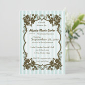 Victoriaans tuin/blauwe streep kaart (Staand voorkant)