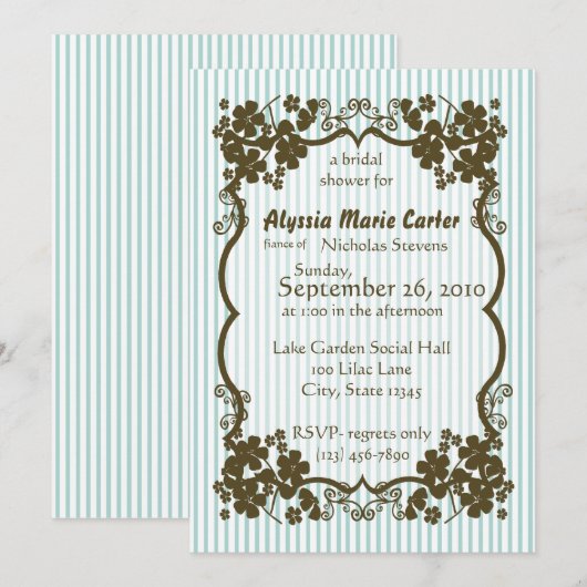 Victoriaans tuin/blauwe streep kaart (Voorkant / Achterkant)