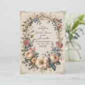 Victoriaans  Tuin Bloemen Vrijgezellenfeest Kaart (Staand voorkant)