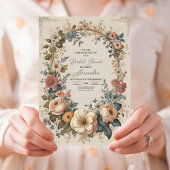 Victoriaans  Tuin Bloemen Vrijgezellenfeest Kaart