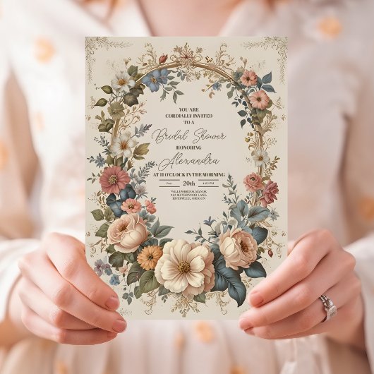 Victoriaans  Tuin Bloemen Vrijgezellenfeest Kaart