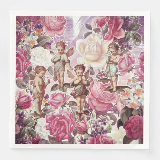 Victoriaans Tuin Diner Papieren servetten (Voorkant)