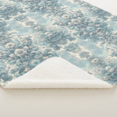 Victoriaans tuin in blauw | bloemenbarok sherpa deken (3/4)