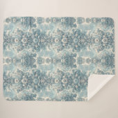 Victoriaans tuin in blauw | bloemenbarok sherpa deken (Voorkant (horizontaal))