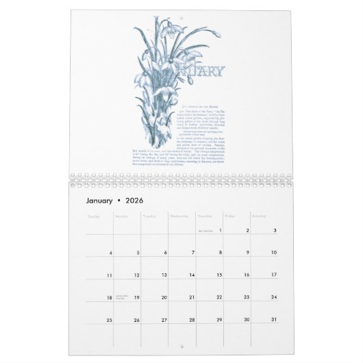 Victoriaans tuin kalender (Jan 2026)