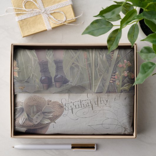 Victoriaans tuin meisje tissuepapier (Geschenk)