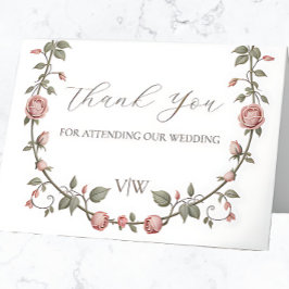 Victoriaans tuin salie groene bruiloft dank u kaar bedankkaart