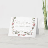 Victoriaans tuin salie groene bruiloft dank u kaar bedankkaart (Voorkant)