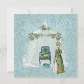 Victoriaans tuin tuinhuisje, bruiloft uitnodiging (Achterkant)