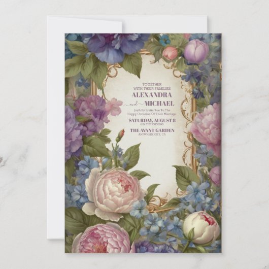 Victoriaans  tuinbouwbruiloft kaart (Voorkant)