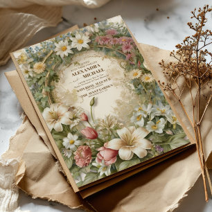 Victoriaans  tuinbouwbruiloft kaart