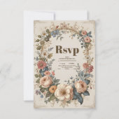 Victoriaans  tuinbouwbruiloft RSVP kaartje (Voorkant)