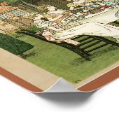 Victoriaans tuinbouwpartij Vijf gasten wandkunst Poster (Hoek)