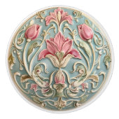 Victoriaans Tulip Charm Keramische Knob Pull Knop (Voorkant)